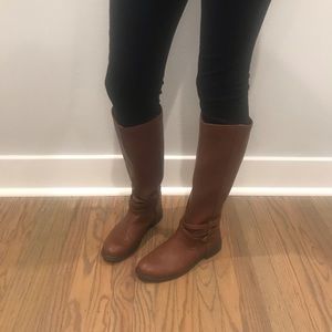 Mid Calf Brown Riding Boots